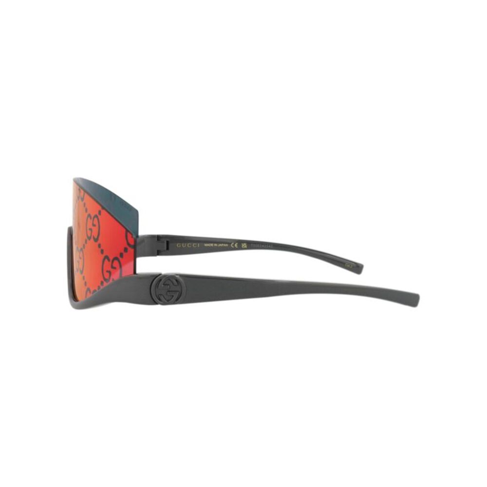 Gucci Shield-Frame Injection Sunglasses Grey Womens - Picture 3 of 6
